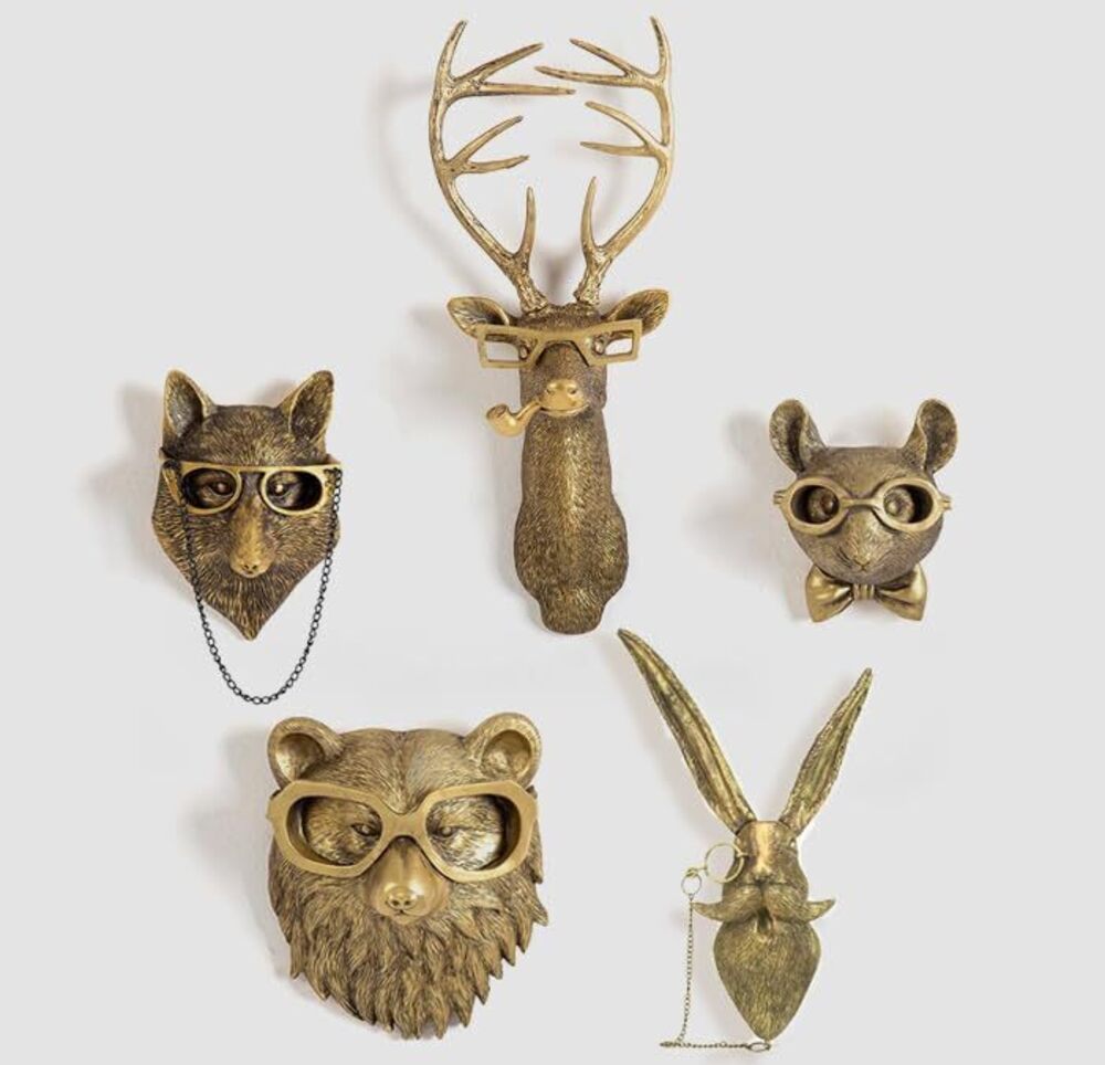 1189 3D Animal Head Wall Mount Ornament, Animal Heads for Wall Art Hanging